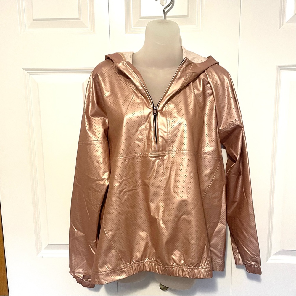 Calia by Carrie Underwood Rose Gold Wax Mesh Windbreaker